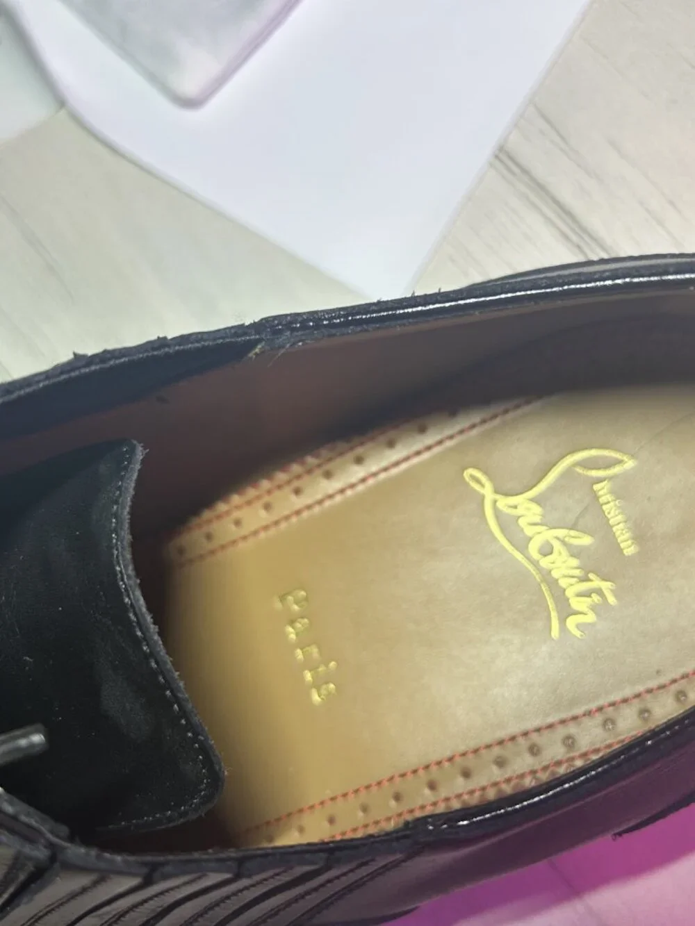 Christian Louboutin black oxfords, size 42
